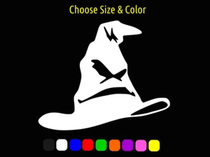 SORTING HAT Harry Potter Vinyl Window Decal Sticker CHOOSE SIZE COLOR - Picture 1 of 3