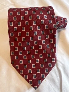Park Avenue by Raymond Magnum Red/Gray/Gold Geometric Tie Necktie 57"x3.75" - Picture 1 of 7