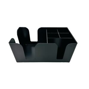 Tablecraft Black Plastic Bar Caddy Organizer 6 Compartment
