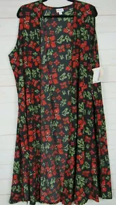 Lularoe Damen Joy schwarz, rot & grün geblümt Top Größe XL neu mit Etikett - Bild 1 von 3