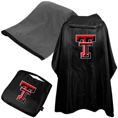 Texas Tech Red Raiders University NCAA Gift 3-in-1 Poncho Blanket Stadium Seat Cover