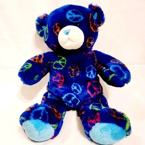 Peluche Costruisci Un Orso Blu Scuro Pace Amore 15" BAB Peluche Giocattolo - Foto 1 di 12