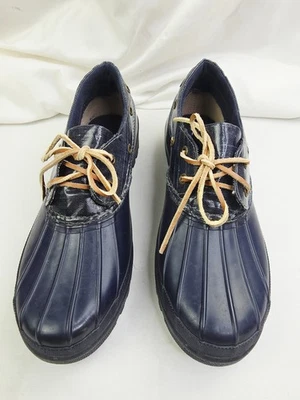 Botas Sperry Top Sider para mujer talla 11 azul marino pato impermeables de goma con logotipo de encaje bajo Foto 1 de 4