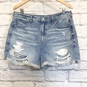 American Eagle 16 Mom Denim Shorts High Rise Women’s Cuffed Distressed 2020 - Picture 1 of 8