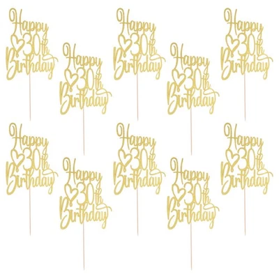 Papel decorativo para fiesta 10 piezas para adorno de pastel de cumpleaños Foto 1 de 4