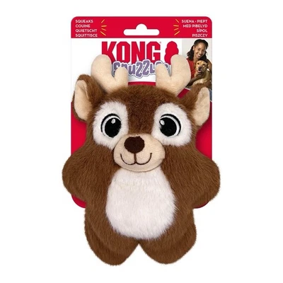 KONG Snuzzles Holiday Christmas Reindeer Squeaky Dog Toy - NEW - Image 1 of 2