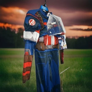 Marvel CAPITÁN AMÉRICA Halloween Fiesta Disfraz Vengadores Niño Grande 12-14 Nuevo con Etiquetas - Imagen 1 de 13