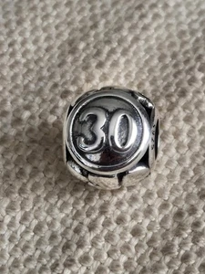 Sterling Silver 30th Birthday Charm Or Pendant + FREE Bracelet. 30th. UK - Picture 1 of 4