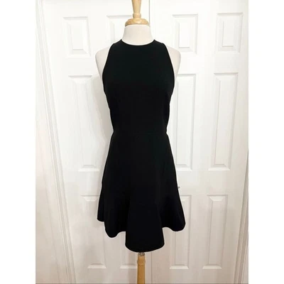 Theory Womens Black Bonded Crepe Felicitina Fit & Flare Mini Dress Size 8 - Image 1 of 4