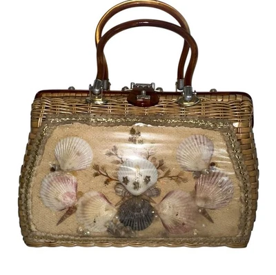 Vintage Princess Charming by Atlas Handbag 50s/60s Sea Shells Purse Lucite READ - Image 1 of 4