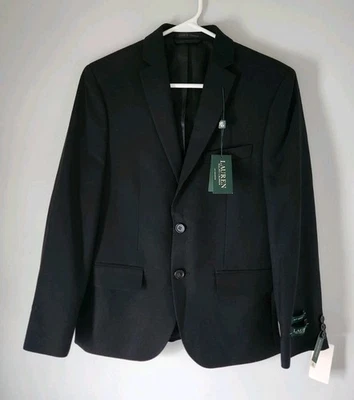 Traje Chaqueta Lauren Ralph Lauren Niños Negro 2 Botones Forrado Frontal Talla 14R  Foto 1 de 4