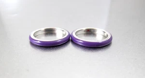Pair Two HIDALGO Sterling Silver 925 Purple Enamel Stacking Band Rings 3mm Size - Picture 1 of 9