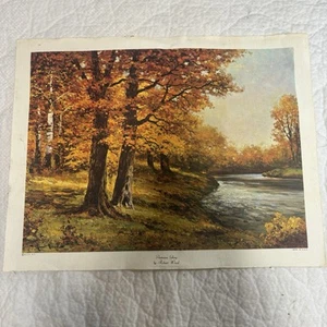 “Autumn Glory” Robert Wood Textured Print 16”x12” On Canvas D.A.C. N.Y. USA - Picture 1 of 6