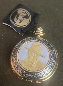 Collectible Franklin Mint John Wayne Quartz Pocket Watch-Needs a Battery - Picture 1 of 5