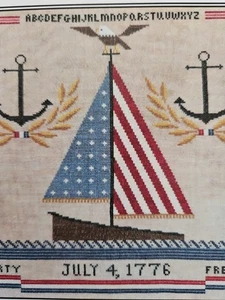 Artful Offerings AMERICANA SAILBOAT SAMPLER Counted Cross Stitch Pattern USA - Picture 1 of 4