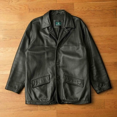 Rainforest Leather Jacket Men’s Classic Black Size Large Outerwear Fall Classic - Image 1 of 4