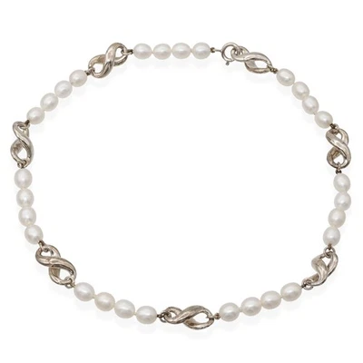 Tiffany & Co. Sterling Silver & Pearl Infinity Necklace - Image 1 of 4