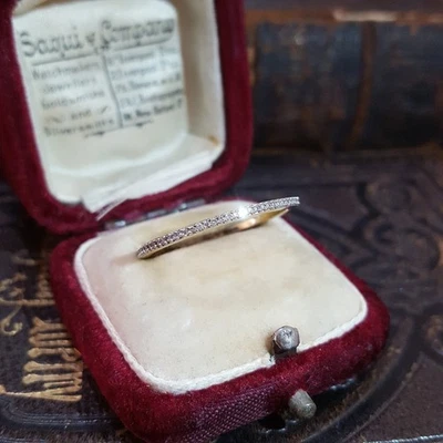 Anillo de plata de ley 925 Monica Vinader, banda de eternidad de diamantes, talla S EE. UU. 9  Foto 1 de 4