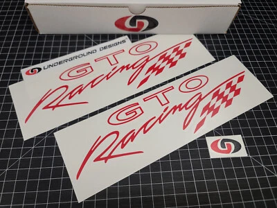 Calcomanías GTO Racing Script (paquete de 2) pegatinas para ventanas de guardabarros para Pontiac GTO LS1 LS2 Foto 1 de 2