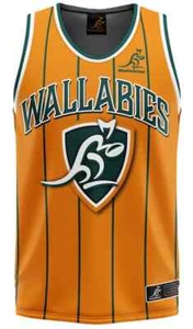 Australian Wallabies 2024 Rugby Union Mens Harlem Basketball Singlet - Picture 1 of 3