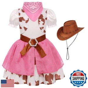 Ekoropshop Kids Western Cowgirl Costume Cowgirl Suit for Girls Dress Up Party - Picture 1 of 5