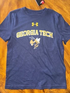¡NUEVO CON ETIQUETAS! Camiseta Georgia Tech Under Armour HeatGear Azul Marino Niños - Juvenil Pequeña - Imagen 1 de 4