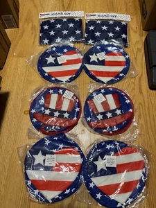 LOT OF 8 USA US American America Flag Windsocks & Spiral Wind Dancers - Picture 1 of 8
