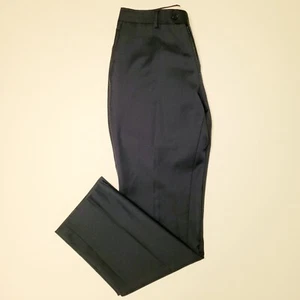 Charles Tyrwhitt Womens 32 R Classic Fit Navy Blue Wool Flat Front Dress Pants - Picture 1 of 12