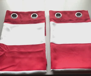 DriftAway Red & White Stripe Room Darkening Grommet Unlined Curtains 2 Panels - Picture 1 of 11