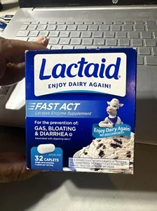 Lactaid Fast Acting Lactase Enzyme Supplement 32 Caplets - Picture 1 of 3