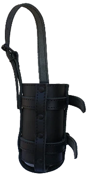 Black Original Leather Fuel Bottle Holder for Emergency Reserve Fuel Petrol Can - Image 1 of 3