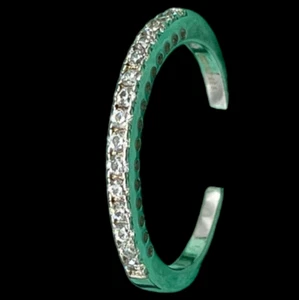 Anello femminile veretta argento 925 italiano rodiato e pietre zirconi brillanti - Foto 1 di 6