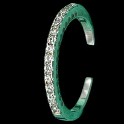 Anello femminile veretta argento 925 italiano rodiato e pietre zirconi brillanti - Immagine 1 di 4