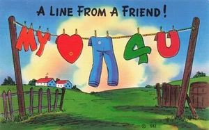 "A LINE FROM A FRIEND" Comic PC Vintage  - Picture 1 of 2