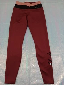 Nike Womens XS Orange Ankle Leggings Logo Leg & White Hip Logo - Picture 1 of 9