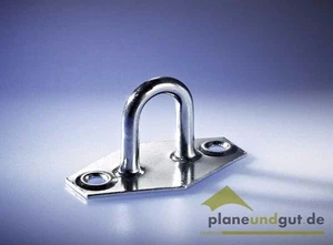 10 x Kleine Bügelkrampen 22 mm, verzinkt, Zweilochplatte, Anhänger, Plane, - Bild 1 von 1