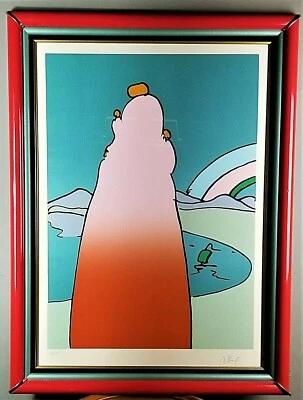 PETER MAX "Impresiones de un paisaje" Serigrafía Firmada #ed Certificado de Autenticidad Marco Original Foto 1 de 4