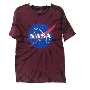 Boys Size L 12-14 Art Class NASA Tie-Dye Graphic Short Sleeve T-Shirt Burgundy - Picture 1 of 8