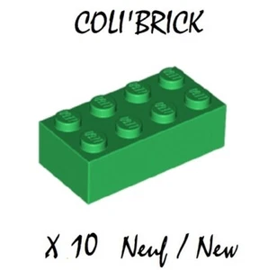 Lego 3001 - 10x Briques / Brick 2x4 - Vert / Green - New Neuf - Photo 1/1
