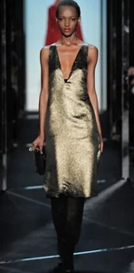 Diane von Furstenberg Gold Chastity Dress US Size 4 AU Size 8 Silk Lined - Picture 1 of 17