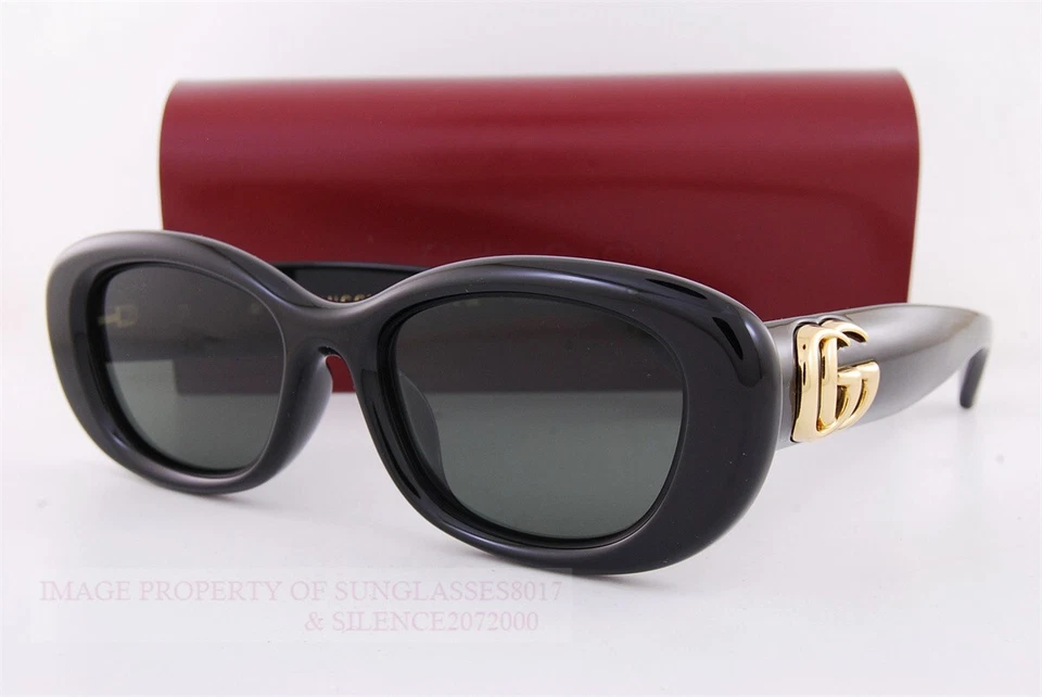 Gucci GG1829SK 001 Sunglasses Women's Black/Grey Lenses Oval Shape 53mm
