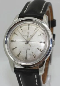 MENS RARE VINTAGE 1950s BREITLING BIDYNATOR 2509 25 AUTOMATIC 35mm JUST SERVICED - Picture 1 of 8
