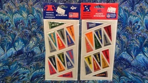 (2) NFL 49er Football Banner Russ Puffy Sticker American/National Conference - Bild 1 von 4