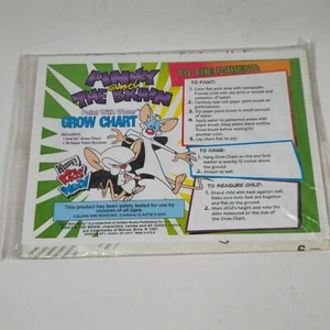 Pinky And The Brain 1997 Wendys Kids Meal Paint With Water Grow Chart - Picture 1 of 4