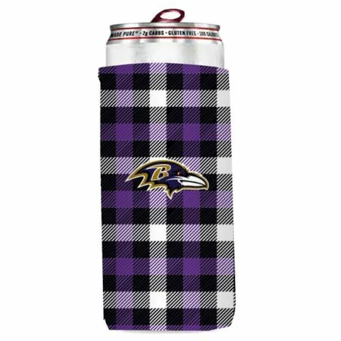 Baltimore Ravens Slim Can Cooler, NFL Coozie Koozie Coolie Cover
