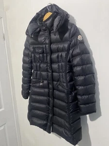 Genuine Moncler Hermine Black Down Jacket 1 S 18”ptp RRP£1395 Vgc Armoise Bady - Picture 1 of 17