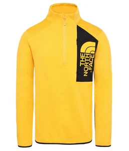 The North Face Mens Merak 1/4 Zip Full Zip Fleece Sweater TNF Yellow- Medium - Picture 1 of 3