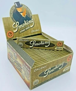 SMOKING BRAND ORGANIC KING SIZE SLIM PAPERS ROLLING 1 3 5 10 25 50 Full Box - Picture 1 of 9