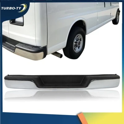 For Chevy Express& GMC Savana 1996 1997-2023 Chrome Steel Rear Bumper 25962249 Foto 1 de 4