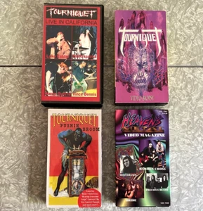 4 TOURNIQUET VHS Lot Video Biopsy Heavens Metal Vol 2 & NEW Pushin Broom Intense - Picture 1 of 7